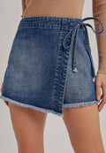Denim Overlapping Skort