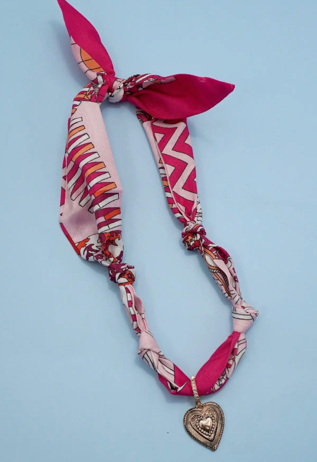 Hot Pink Scarf Necklace